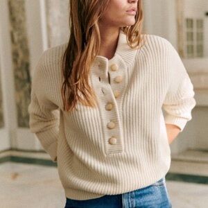 Sezane Lucas Jumper in Ecru XS